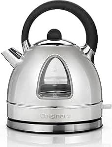 Cuisinart Traditional Style Electric Kettle Fast Boil, Cordless, Quiet, Easy Pour Easy Clean, Removable Limescale Filter 1.7L Capacity 3Kw Matching Toaster Available Stainless Steel