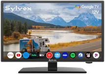 SYLVOX Smart RV TV, 24" 12 Volt TVs for RV Camper 1080P DC/AC Powered Television, Compatible with Google OS, Support Download APPs, Google Assistant, Bluetooth WiFi, 9-32V Wide Voltage Protection