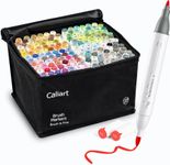 Caliart 168 Colors Alcohol Markers Brush Tip & Chisel, Dual Tip Art Markers Set for Adults Coloring Book Artists Sketch Illustration, with Case Permanent Colored Pen Art Supplies Drawing Gifts