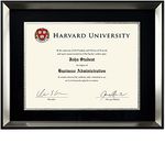 EXCELLO GLOBAL PRODUCTS Modern Photo Document Frame: 8.5x11 with Double Mat Graduation Diploma Certificate Holder Wall Frame (Silver)