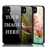 AnNengJing Personalized Photo Phone case for iPhone 12 6.1" Custom HD Glass Cover for iPhone 12 6.1" - Design Your Own iPhone Case with Image Text and Logo