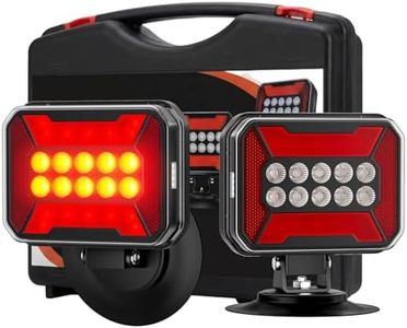 Ehaho Wireless Trailer Lights Magnetic Kit, Portable LED Tow Lights with IP67 Waterproof, Fast Charge Tail Light with 12 Hours Runtime, Turn Signal Reverse Brake Light for RV Boat Truck Car Towing