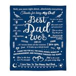 SERTAS Gift for Dad Blanket,Blanket Gifts for Father from Daughter Son, Birthday Gifts,130 * 150cm Father's Day Blanket Father's Birthday Present(Blue)