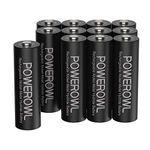 POWEROWL Rechargeable Battery AA (Pack of 12), 2800mAh High Capacity Double A Batteries 1.2V NiMH Low Self Discharge