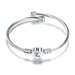 SBI Jewelry Initial Letter Cuff Bracelet for Women Silver Heart Bangle E Bracelet Daughter Wife Niece Girlfriend Cousin Best Friends Family Mom Mothers Day Anniversary Birthday Love