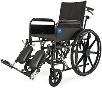 Medline Reclining Wheelchair, Desk-Length Arms and Elevating Leg Rests, 20" x 18" Seat (W x D)