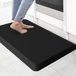 KitchenClouds Kitchen Mat Cushioned Anti Fatigue Kitchen Rug Non Slip Standing Mat Comfort Floor Mats for Sink Office (17.3"x28"- 0.8inch,Black)