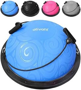 Ativafit Balance Ball Half Exercise Ball Balance Trainer Inflatable Yoga Ball for Home Gym Workouts Core Strength Fitness Half Ball with Resistance Bands, Pump, Support to 660 lbs (Light Blue)