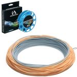 Maxcatch 100FT 3/4/5/6/8WT Double Color Fly Fishing Line Weight Forward Floating Fly Line with 2 Welded Loops(Orange/Blue WF6F)