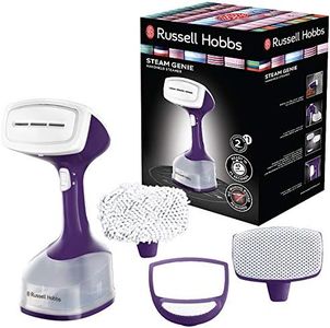 Russell Hobbs Garment steamer [Multi-purpose] Steam Genie (1650 W, 25 g/min continuous steam,Tank 260 ml, 3 accessories: clothing, delicate fabrics, curtains & mattresses) Iron 25600-56