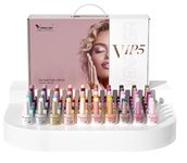 65PCS Hema Free Gel Nail Polish Set, 60 Colors Sparkle Glitter Finish Jelly White Nude Pink Red Green Brown Gel Polish Kit With Base Gel Top Coat Nails Manicuresalon At Home (VIP 5), 7.5 ml