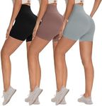 3 Pack Biker Shorts for Women – 8"/5" High Waisted Tummy Control Workout Yoga Running Athletic Shorts