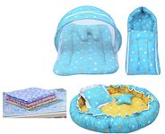 Infantbond Baby Star Complete Sleeping Essentials All in One Bedding Set (Total Products:11)(0-6 Months) (Blue)