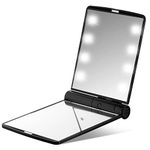 Glamza LED Light Foldable Illuminated Make Up Cosmetic Flip Beauty Vanity Mirror Travel