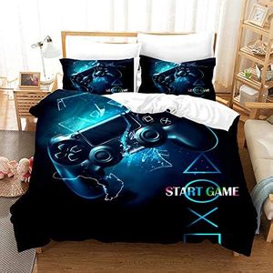 SPLYHX Kids Gaming Bedding Set Single For Boys Youth Teens Gamer Quilt Cover 3D Printed Video Game Gamepad Duvet Cover Set Girls Boys Bedroom Decor (Single,Color 2)