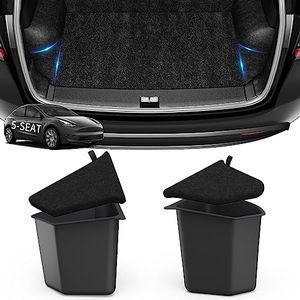 oEdRo 2022 2023 Tesla Model Y Trunk Storage Bins for 5-Seater, Rear Trunk Organizer Side Storage Boxs with Lids, ABS Waterproof Odorless Protector Packets Accessories