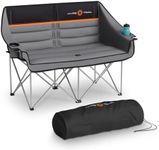 Double Camping Chair For Adults with Cup & Wine Holder - Folding Loveseat Camping Chair - Mesh Carry Bag - Double Lawn Chairs for Adults 2 Person Camping Chair for Beach Camping Couch & Camping Sofa