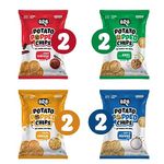 BRB Popped Potato Chips | Not Baked, Not Fried | 8 Packs X 48 Grams | 4 Flavours - Bhel (2), Spicy Chipotle (2), Salt & Pepper (2), Pasta Cheese (2) | 60% Less Fat | Low Calorie | Healthy Snack