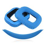 Geekria Earpad + Headband Compatible with Logitech G430 G930 Headphones Ear Cushion + Replacement Headband Pads/Repair Parts Suit (Blue)