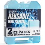 Everlasting Ice RX Large Reusable Ice Packs for Cooler with Handle (2 Pack) Long Lasting Coolness, BPA Free, Freezer Packs for Extended Cooling | Cooler Ice Packs for Camping, Fishing, Hiking, Beach