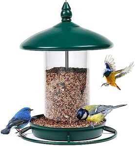 slhsy Bird Feeders for Outdoors Hanging. Weather Resistant Hanging Wild Bird Feeder. Easy to Clean & to Refill and Comes with a S Hook. Green