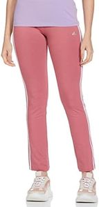 Adidas Women Polyester 3S Yoga Pant 2 Sports Track Pant PNKSTR/White,(L)