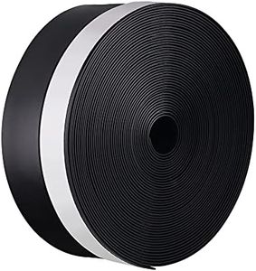 LLPT Weather Stripping Silicone Door Seal Strip 1.4” x 26 Feet Black Weather Stripping Tape with Adhesive for Door Sealing Window Gap to Block Cold or Hot Air Leaking in Room (WB146)