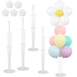 Balloon Table Stand Kits, 4 Set Balloon Centerpiece Stand Holders, 5 Pcs Balloon Flower Clips kit for Birthday, Baby Shower, Wedding Party