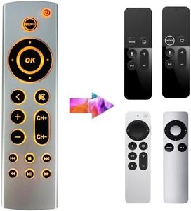 Universal Backlit Remote Replacement for Apple TV 4K/ Gen 1 2 3 4/ HD A2843 A2737 A2169 A1842 A1625 A1427 A1469 A1378 A1218, No Voice Function