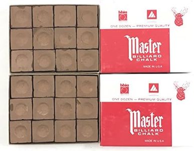 (Brown) - Made in the USA - 2 Boxes of Master Chalk - 24 Pieces for Pool Cues and Billiards Sticks Tips