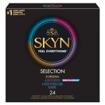 Skyn Selection Non-Latex Condoms - 24 Count - NEW Variety Pack - Skyn Elite, Extra Lube, Excitation & Original