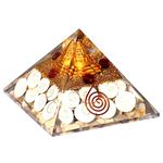numeroastro Gomti Chakra Orgone Pyramid with Ashtadhatu Shri Yantra For Meditation & Healing (1 Pc), Copper