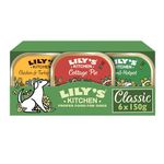 Lily's Kitchen Natural Adult Dog Food Wet Trays - Classic Dinners Multipack - Chicken, Lamb & Beef - Complete Meal Recipes (6 Trays x 150g)