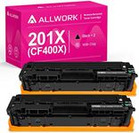 ALLWORK 201X CF400X Remanufactured Toner Cartridge Replacement for CF400X CF400A High Yied Use for Color Laser Pro M252n M252dw MFP M277dw MFP M277n MFP M277c6 MFP M277 Printers Black - 2 Packs