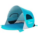 Wolfwise 3-4 Person Pop Up Beach Tent UPF 50+ Family Baby Sun Shelter Canopy Sport Umbrella Sun Shade Tent, Blue
