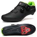 Mens Cycling Shoes Women Road MTB Shoes Compatible with Look SPD SPD-SL Delta Cleats Compatible with Peloton Black Size UK 10