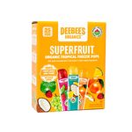 DeeBee's Organics Tropical SuperFruit Freezie, 100% Real Fruit Freezer Pops, No Added Sugar (Pack of 25)