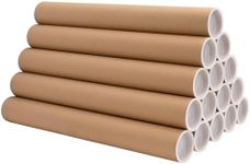 DERZIFUN 15PCS 2"x18" Kraft Shipping Tubes With Caps, Cardboard Poster Tubes for Shipping and Storage of Documents and Art