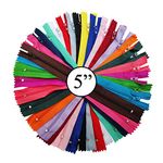 KGS Nylon Zipper for Sewing Crafts | 20 Assorted Colours | Size: 5 Inch / 13 cm | 20 Zippers/Pack | Multicolor Zippers for Sewing Supplies and Replacement in Bags, Pouches, Skirts, Dresses