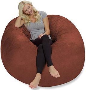 Chill Sack Bean Bag Chair: Giant 5' Memory Foam Furniture Bean Bag - Big Sofa with Soft Faux Linen Cover - Linen Brown