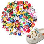 TecoKart 35Pcs Random Crocs Charms for Women, Shoe Charms Kinds Styles Colorful Anime Animals DIY Croc Clog Sandals Charms Shoes Decoration，DIY Merch Shoe Charms Suitable for Kids and Teens Adults