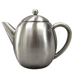 InstaCuppa Stainless Steel Tea Pot with Removable Tea Infuser, Easy to Pour Spout, Cool Touch Handle, Attractive Design, Unbreakable Build, 1.2 litre