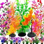 BOLYEE 16 Pack Aquarium Plants Artificial Aquatic Plants, Fish Tank Plants Decoration Ornament Set for Household and Office Aquarium