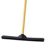 FURemover Heavy Duty Outdoor Pet Hair Remover Rubber Broom with Squeegee, Black and Yellow