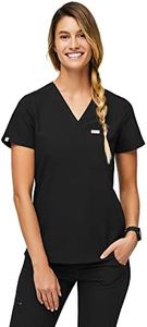 FIGS Catarina One-Pocket Scrub Top for Women — Black, M