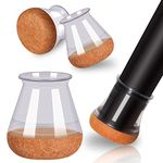Chair Leg Floor Protectors 32Pcs Silicone Chair Leg Covers. Protective Caps for Chair Legs with Stronger Felt Slide, Avoid Noise and Scratches (Small 32 Clear)