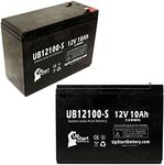 2 Pack UB12100-S 12V 10Ah Battery Sealed Lead Acid SLA Replacement for Schwinn Stealth 1000, ST1000, S500, S400, S350, S600, S180 Electric Scooter Battery, 12 Volt 10 Amp Hour Batteries, AGM, 24V