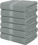 Utopia Towels - 6 Pack Bath Towel Set, 100% Ring Spun Cotton (60 x 120 CM) Medium Lightweight and Highly Absorbent Quick Drying Towels, Premium Towels for Hotel, Spa and Bathroom (Cool Grey)