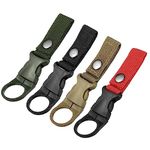 RAJry 4 Pack Hanging Bottle Buckle Clip Carabiner,Portable Mineral Water Bottle Ring Holder Keychain Belt Webbing Strap for Outdoor Camping Hiking Traveling