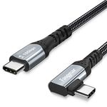 Fasgear 5A 100W USB C to Type C 90-Degree Cable, 10ft USB 3.1 Gen 2 10Gbps Data Power Delivery (PD) Cord Compatible for VR Headset,PD Docking Station,Hard Drives,Mac-Book,4K Displays (10ft, Black)